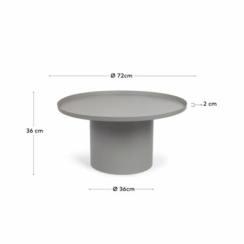 Kave Home Couchtische-Couchtisch Fleksa Grau