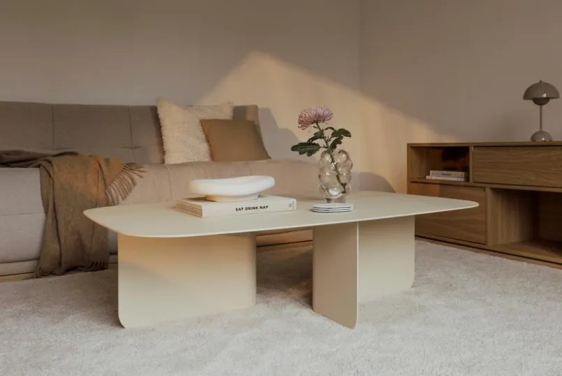 Metallbude Couchtische-Couchtisch Livia Cashew