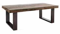 Couchtisch Old mit Glasplatte<WOLFMÖBEL