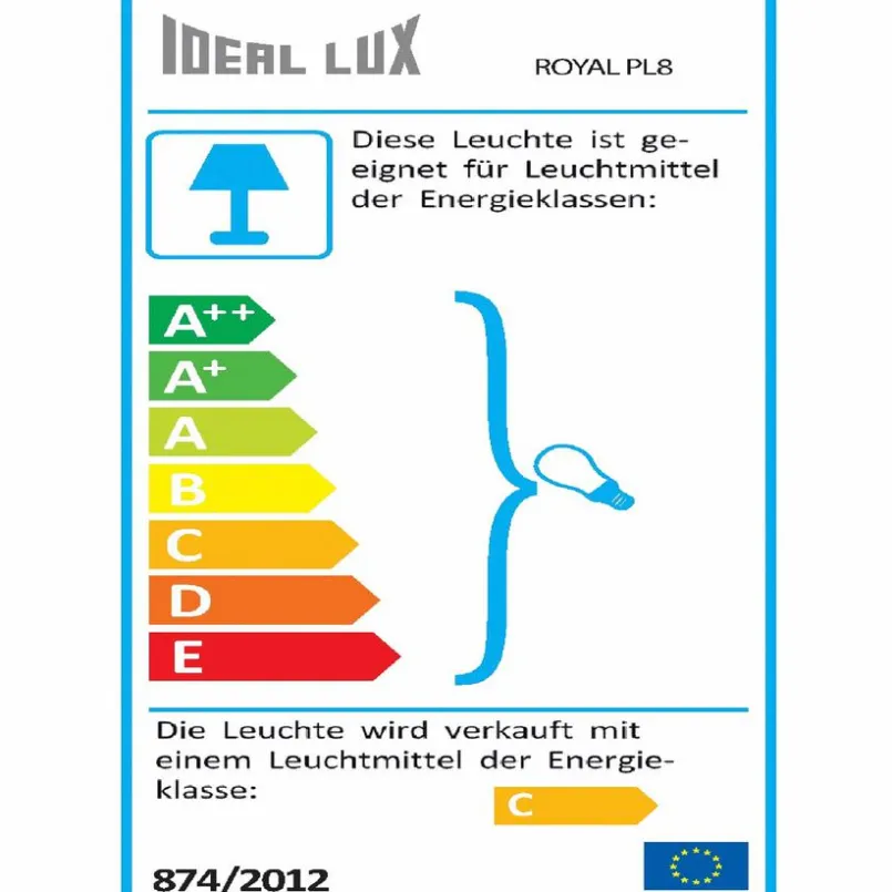 Deckenleuchten|IDEAL LUX Deckenleuchte Royal PL8 Klar