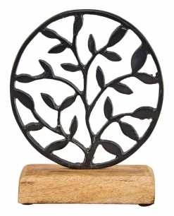 Dekofiguren Tiere & Pflanzen-Deko-Figur Baum 14 x 19 cm Schwarz