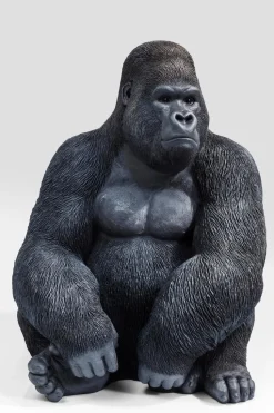 KARE DESIGN Dekofiguren Tiere & Pflanzen-Deko-Figur Gorilla XL Schwarz