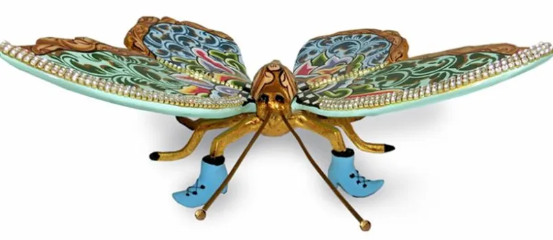 Toms Company Dekofiguren Tiere & Pflanzen-Deko-Figur Madame Butterfly 22 x 22 cm Bunt