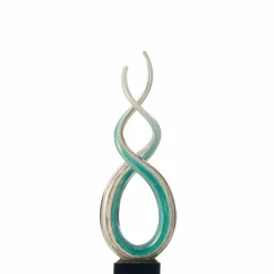 Abstrakte Dekofiguren|Leonardo Deko-Figur Rotate 38 cm Türkis