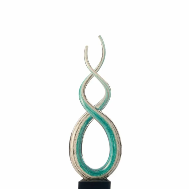 Abstrakte Dekofiguren|Leonardo Deko-Figur Rotate 38 cm Türkis