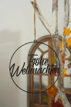 Für Den Weihnachtsbaum| Deko-Hänger Frohe Weihnachten Ø 24,8 cm Schwarz