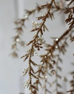 Dekorationsartikel|Grünpflanzen-Deko-Hänger Glitter 120 cm Gold