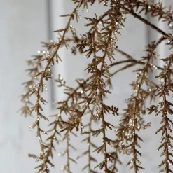Dekorationsartikel|Grünpflanzen-Deko-Hänger Glitter 120 cm Gold