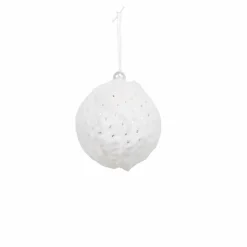 Für Den Weihnachtsbaum-Deko-Hänger Stoffkugel 7 cm Weiß