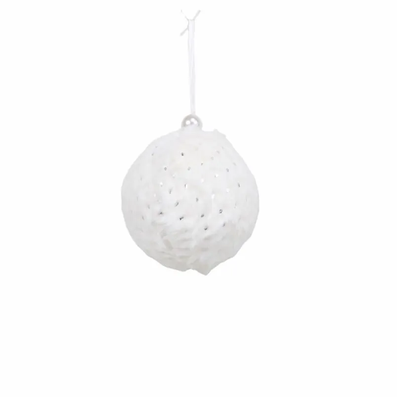 Für Den Weihnachtsbaum-Deko-Hänger Stoffkugel 7 cm Weiß