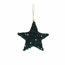Für Den Weihnachtsbaum| Deko-Hänger Stoffstern 13 cm Grün
