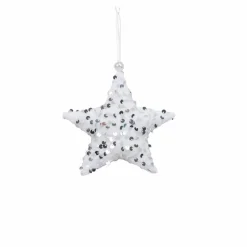 Für Den Weihnachtsbaum| Deko-Hänger Stoffstern 13 cm Weiß