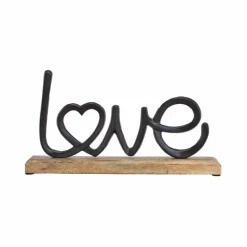 Dekofiguren-Deko-Objekt Love 33 x 18 cm Braun