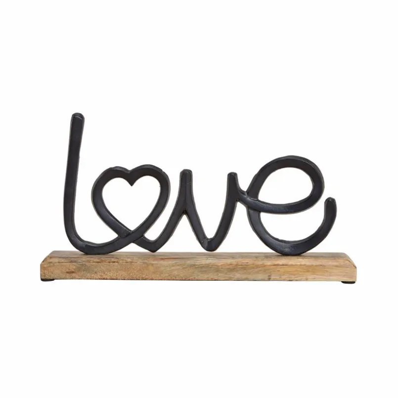 Dekofiguren-Deko-Objekt Love 33 x 18 cm Braun