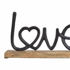 Dekofiguren-Deko-Objekt Love 33 x 18 cm Braun