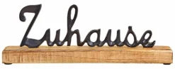 Dekofiguren| Deko-Objekt Schriftzug - Zuhause 30 cm Braun