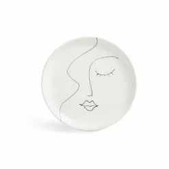 Dekofiguren-Deko-Teller Gesicht Ø 25 cm Weiß