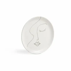 Dekofiguren-Deko-Teller Gesicht Ø 25 cm Weiß