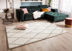 Moderne Teppiche| Designteppich Somany 80 x 150 cm Schwarz / Weiß
