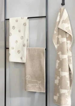 Hand- & Duschtücher|CaWö Duschtuch Paws 80 x 150 cm Natur