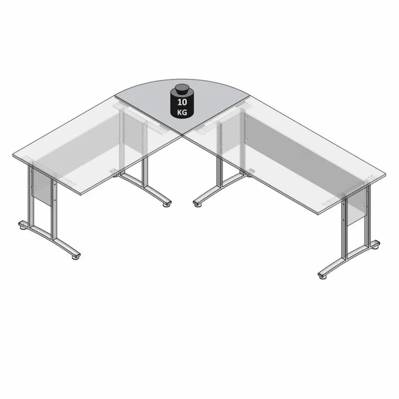 Schreibtische|Büromöbel-Serien|FMD Eckplatte Calvia, 80 x 80 cm Weiß