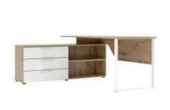 Schreibtische|Innostyle Eckschreibtisch Santorin Eiche / Weiß