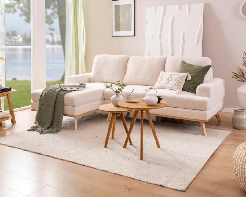 Sofas & Couches-Ecksofa Dan Creme