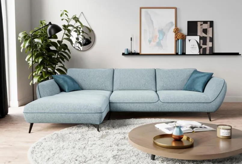 SOMETA Sofas & Couches-Ecksofa Joleen Aqua / Petrol