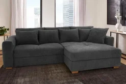 Schlafsofas|Schlafsofas| Ecksofa Kampen Dunkelgrau