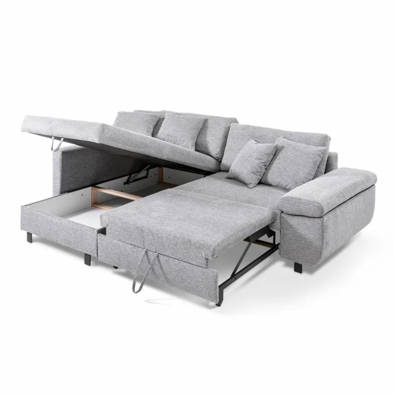 filippo Schlafsofas|Schlafsofas-Ecksofa Livorno Mittelgrau