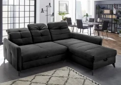 Schlafsofas|Schlafsofas-Ecksofa Loft Schwarz