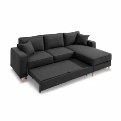 Schlafsofas|Schlafsofas-Ecksofa Lyon Dunkelgrau