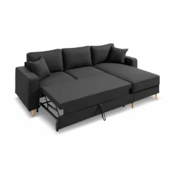 Schlafsofas|Schlafsofas-Ecksofa Lyon Dunkelgrau