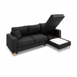 Schlafsofas|Schlafsofas-Ecksofa Lyon Dunkelgrau
