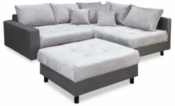 BOOOM Schlafsofas|Schlafsofas-Ecksofa mit Hocker Antonia Silbergrau