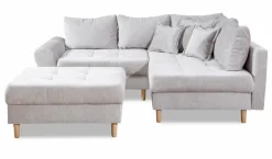 BOOOM Schlafsofas|Schlafsofas-Ecksofa mit Hocker Rice Grau