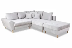 BOOOM Schlafsofas|Schlafsofas-Ecksofa mit Hocker Rice Grau
