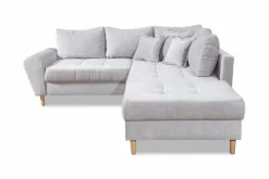 BOOOM Schlafsofas|Schlafsofas-Ecksofa mit Hocker Rice Grau