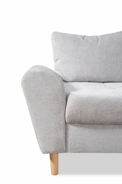 BOOOM Schlafsofas|Schlafsofas-Ecksofa mit Hocker Rice Grau