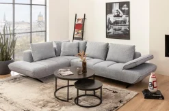 Sofas & Couches-Ecksofa Pratola Hellgrau