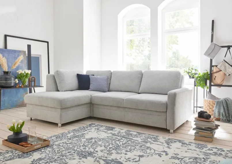 ComfortPlan Schlafsofas|Schlafsofas-Ecksofa Puzzle Silver