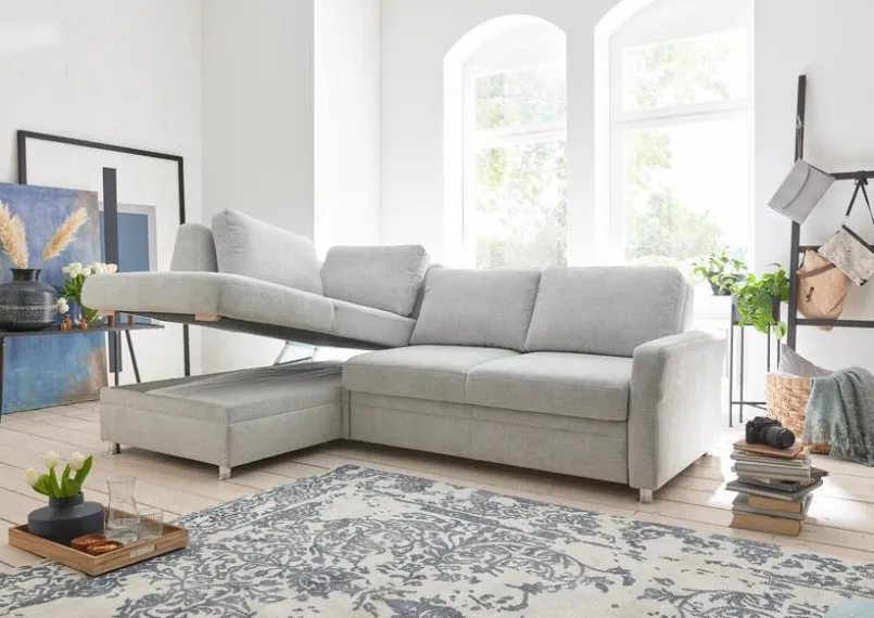 ComfortPlan Schlafsofas|Schlafsofas-Ecksofa Puzzle Silver