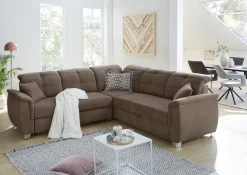 Schlafsofas|Schlafsofas-Ecksofa Udine Dunkelbraun