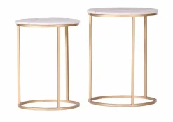 Couchtische|Gutmann Factory 2er-Set Beistelltisch Moda Marmor Weiß