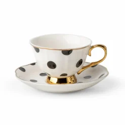 Kaffee & Tee| Espressotasse Jessica 2tlg. Schwarz / Weiß