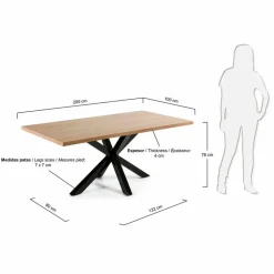 Kave Home Esstische-Esstisch Arya 200 x 100 cm Buche