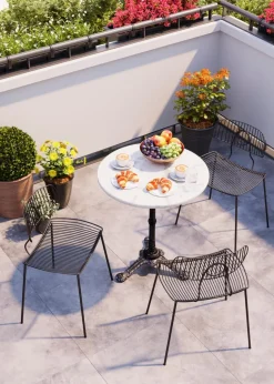 Balkontische|Gartentische|KARE DESIGN Esstisch Kaffeehaus 85157 Ø 60 cm Weiß