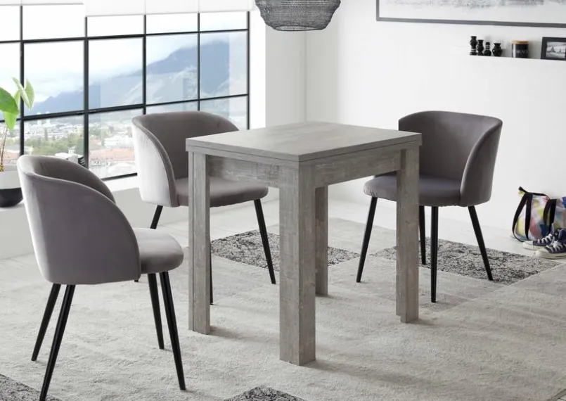 Mäusbacher Esstische-Esstisch mit Auszug Monaco 80/136 x 60 cm Betonoptik