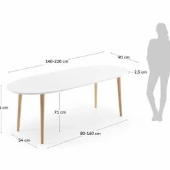 Esstisch mit Auszug Oakland 140/220 x 90 cm<Kave Home Outlet