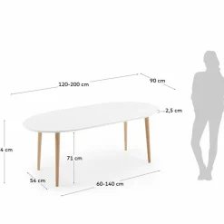 Esstisch mit Auszug Oakland 120/200 x 90 cm<Kave Home Online
